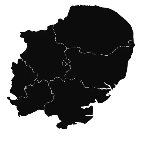 Απόδοση Υψηλής Ποιότητας Χάρτη Περίγραμμα Της Ανατολικής Αγγλίας Είναι Μια — Φωτογραφία Αρχείου