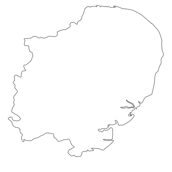 Якісна Контурна Карта Сходу Англії Регіон Англії Кордонами — стокове фото