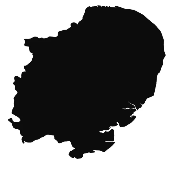 Czarna Mapa East England Odizolowana Białym Tle — Zdjęcie stockowe