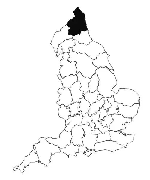 Landkarte Des Northumberland County England Auf Weißem Hintergrund Einzelkarte Der — Stockfoto