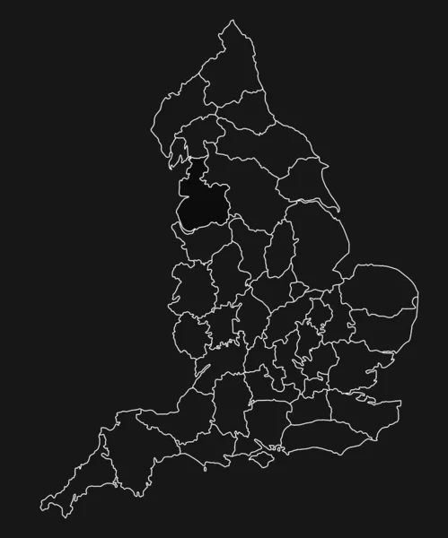Mapa Anglie Bílými Hranicemi Obřadních Krajů Velká Británie Velká Británie — Stock fotografie
