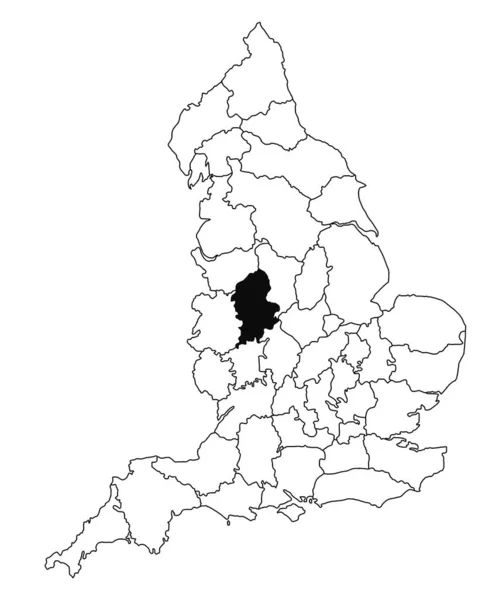 Mapa Condado Staffordshire Inglaterra Sobre Fundo Branco Mapa Único Condado — Fotografia de Stock