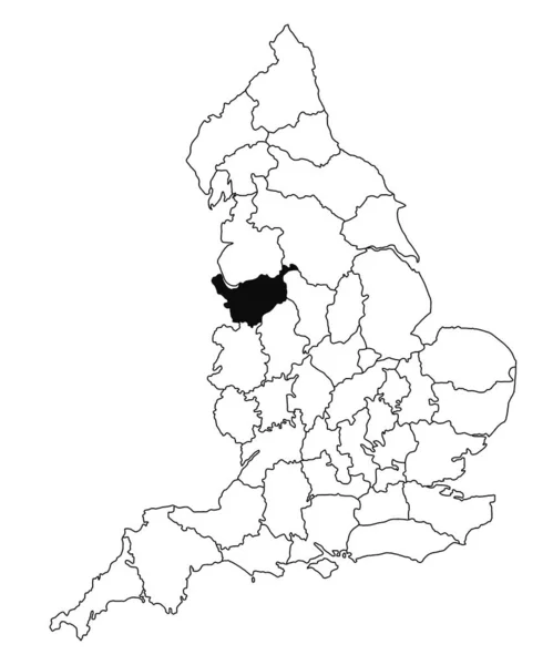 Mapa Hrabstwa Cheshire Anglii Białym Tle Jedna Mapa Hrabstwa Zaznaczona — Zdjęcie stockowe