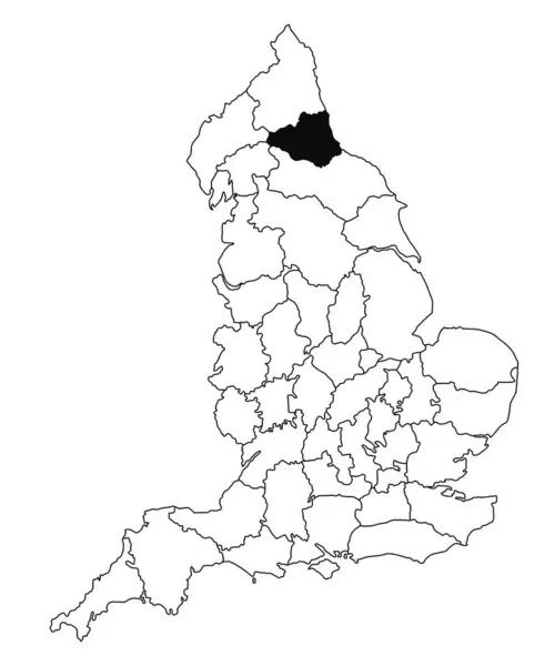 Karte Von Durham County England Auf Weißem Hintergrund Einzelkarte Der — Stockfoto
