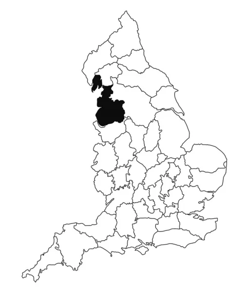 Mapa Condado Lancashire Inglaterra Sobre Fundo Branco Mapa Único Condado — Fotografia de Stock