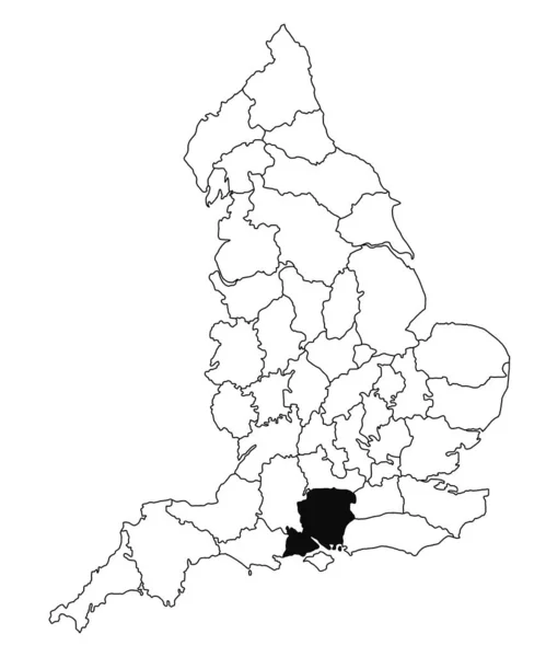 Карта Графства Гемпшир Англії Білому Тлі Одиночна Карта Округу Виділена — стокове фото