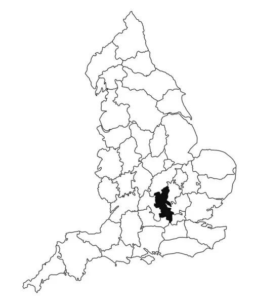 Buckinghamshire Lçesi Haritası Beyaz Arka Planda Ngiltere Idari Haritasında Siyah — Stok fotoğraf