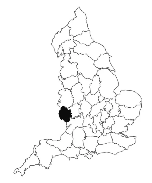 英国赫里福郡白底地图 英国行政地图上用黑色标出的单幅郡地图 — 图库照片