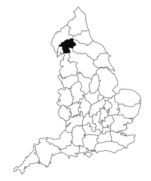 Mapa Hrabstwa Westmorland Anglii Białym Tle Jedna Mapa Hrabstwa Zaznaczona — Zdjęcie stockowe