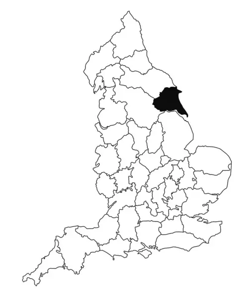 英国东部骑德县白种人背景地图 英国行政地图上用黑色标出的单幅郡地图 — 图库照片