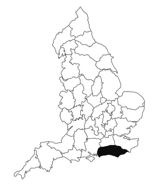 Карта Округу Сассекс Англії Білому Тлі Одиночна Карта Округу Виділена — стокове фото