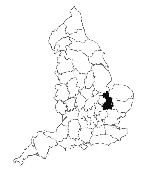 Mapa Hrabstwa Cambridgeshire Anglii Białym Tle Jedna Mapa Hrabstwa Zaznaczona — Zdjęcie stockowe
