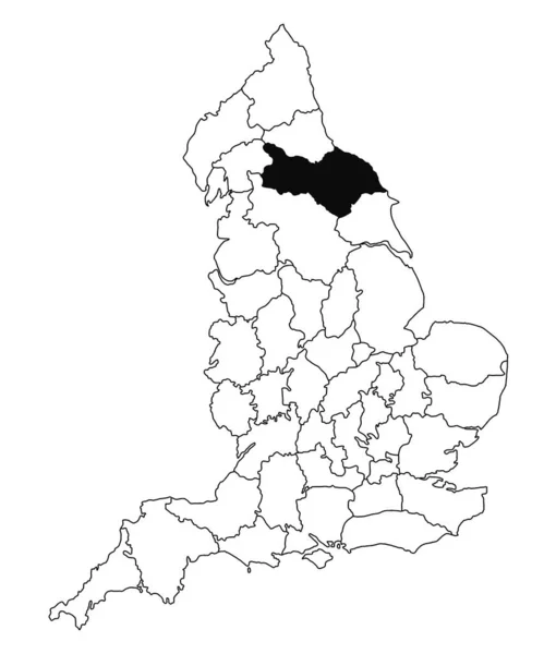 Χάρτης Της Βόρειας Κομητείας Ιππασίας Στην Αγγλία Λευκό Φόντο Ενιαίο — Φωτογραφία Αρχείου