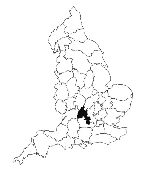 Mapa Del Condado Oxfordshire Inglaterra Sobre Fondo Blanco Single Mapa —  Fotos de Stock