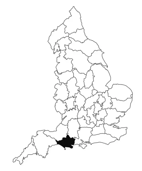 Kaart Van Dorset County Engeland Witte Achtergrond Single County Kaart — Stockfoto