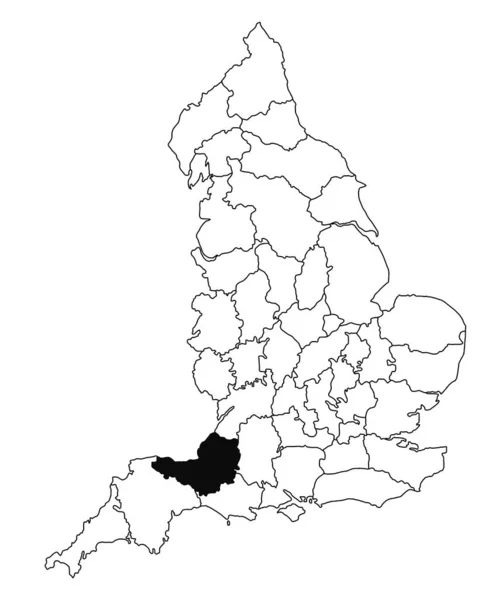 Ngiltere Nin Somerset Ilçesinin Haritası Beyaz Arka Planda Ngiltere Idari — Stok fotoğraf