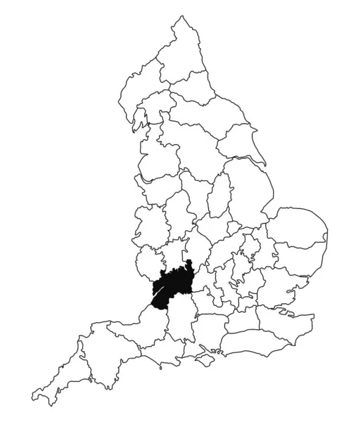 Mapa Del Condado Gloucestershire Inglaterra Sobre Fondo Blanco Single Mapa —  Fotos de Stock