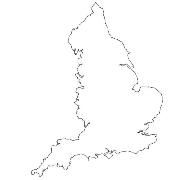 Outline Inghilterra Fiammifero Mappa Linea Gran Bretagna — Foto Stock