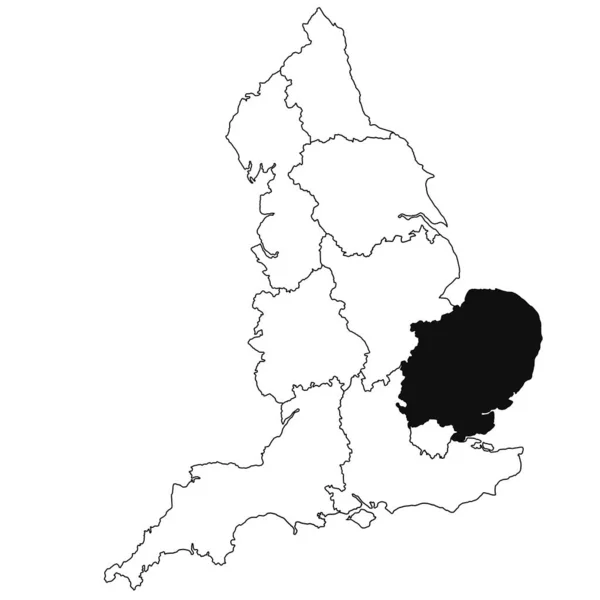 Χάρτης Της Επαρχίας Της Αγγλίας Λευκό Φόντο Χάρτης Μιας Περιοχής — Φωτογραφία Αρχείου