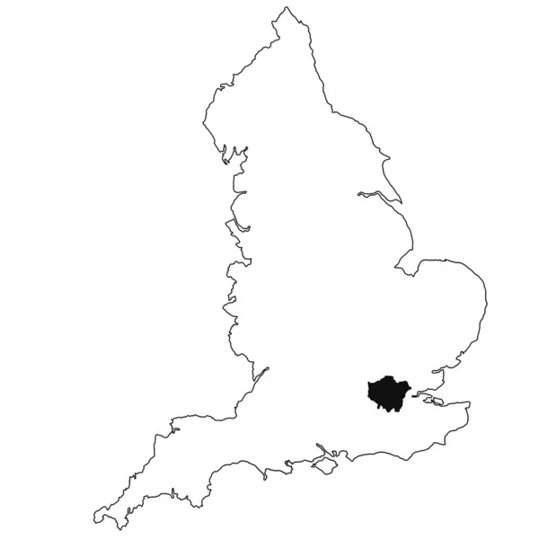 Mapa Londýna Anglii Bílém Pozadí Mapa Jednoho Regionu Zvýrazněná Černou — Stock fotografie
