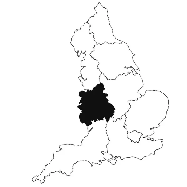 Landkarte Der West Midlands Province England Auf Weißem Hintergrund Einzelkarte — Stockfoto