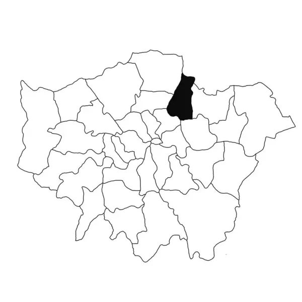 Térkép Waltham Erdő Greater London Tartomány Fehér Alapon Single County — Stock Fotó