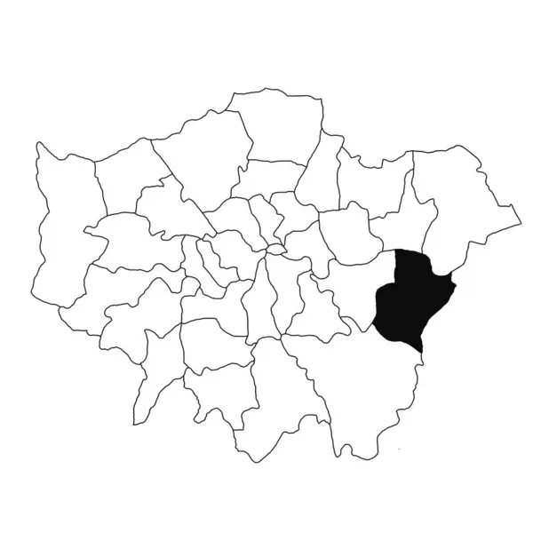 大伦敦省Bexley的白底地图英国大伦敦行政地图上用黑色标出的单县地图 — 图库照片