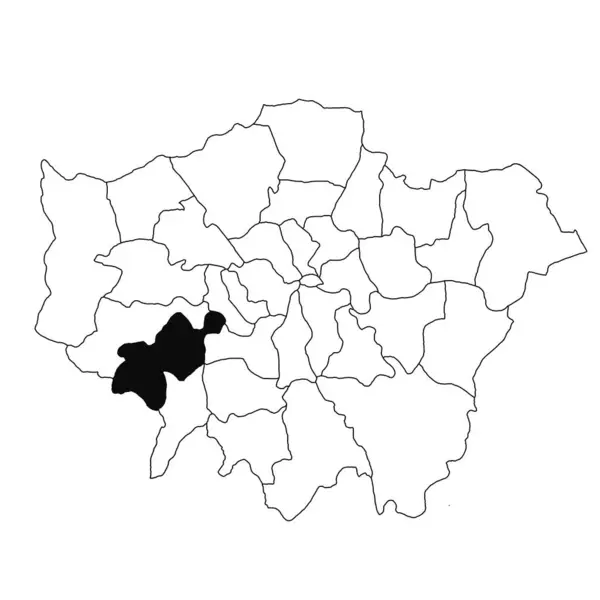 大伦敦省里奇蒙的白底地图英国大伦敦行政地图上用黑色标出的单县地图 — 图库照片