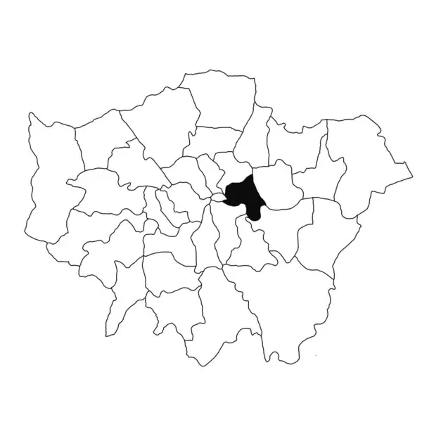 Карта Тауер Хамлетс Провінції Великий Лондон Білому Тлі Одинарна Карта — стокове фото