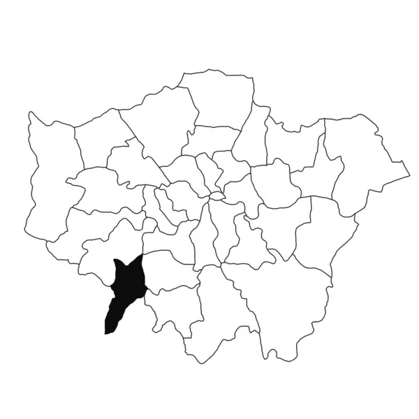Mapa Kingston Prowincji Greater London Białym Tle Mapa Hrabstwa Zaznaczona — Zdjęcie stockowe