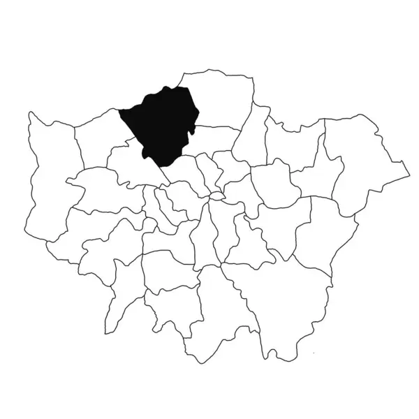 Карта Барнет Провінції Великий Лондон Білому Тлі Одинарна Карта Графства — стокове фото