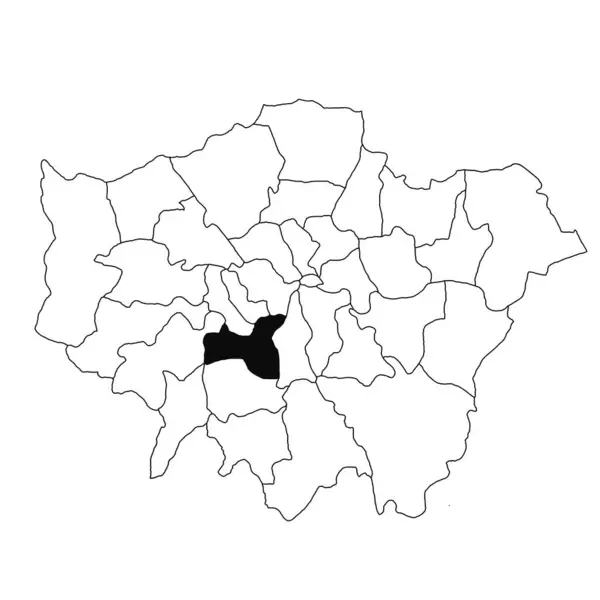 Karta Över Wandsworth Greater London Provinsen Vit Bakgrund Single County — Stockfoto