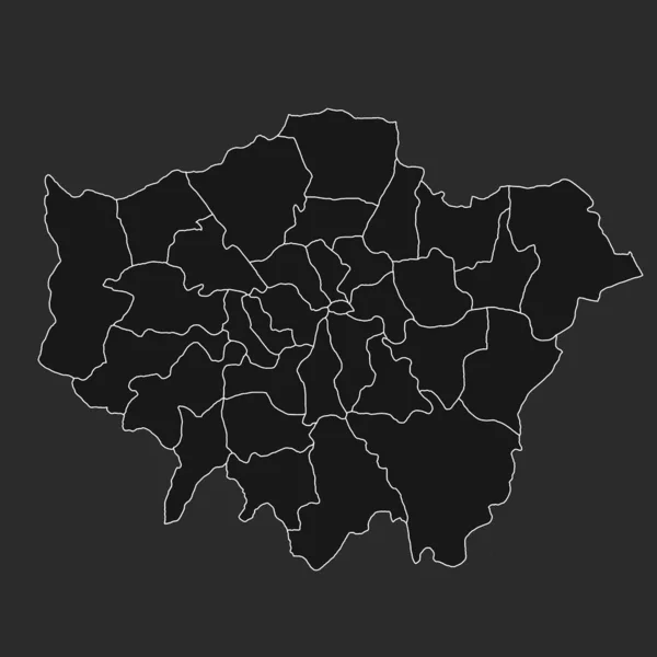 Біла Контурна Карта Великого Лондона Регіон Англії Кордонами Церемоніальних Графств — стокове фото