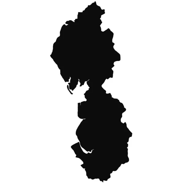 英格兰西北部的黑色地图 背景为白色 英格兰西北部行政地图上用黑色标出的地区地图 — 图库照片