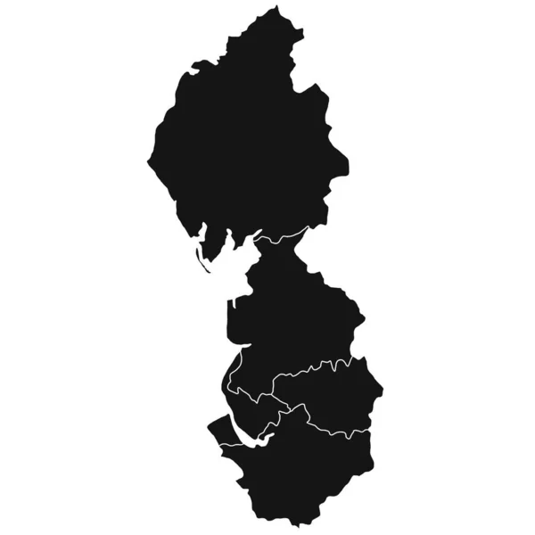 Schwarze Karte Der Zeremoniellen Grafschaften Von Nordwest England Auf Weißem — Stockfoto