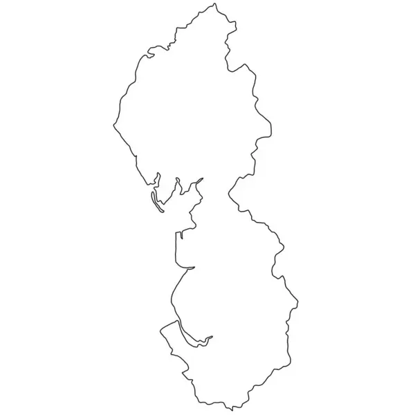 白い背景にある北西イングランドの地図の概要 イングランドの州の地図 — ストック写真