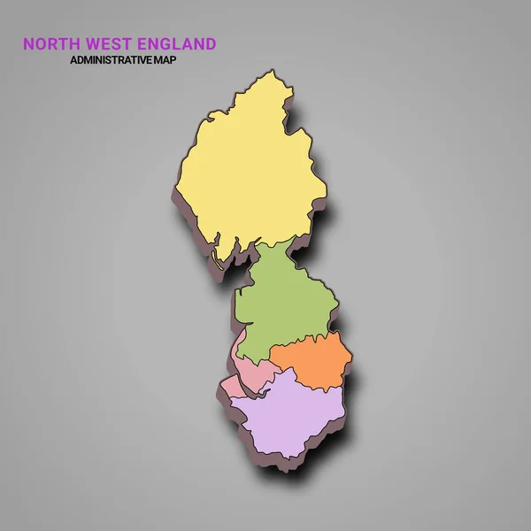 Karte Von Nordwest England Und Seinen Farbenfrohen Zeremoniellen Grafschaften — Stockfoto