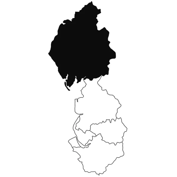 Kaart Van Cumbria Noordwestelijke Provincie Witte Achtergrond Single County Kaart — Stockfoto