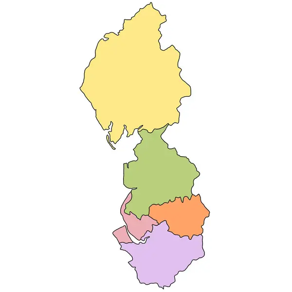 Северо Западная Англия Регион Англии Границами Графств Разным Цветом Кожи — стоковое фото