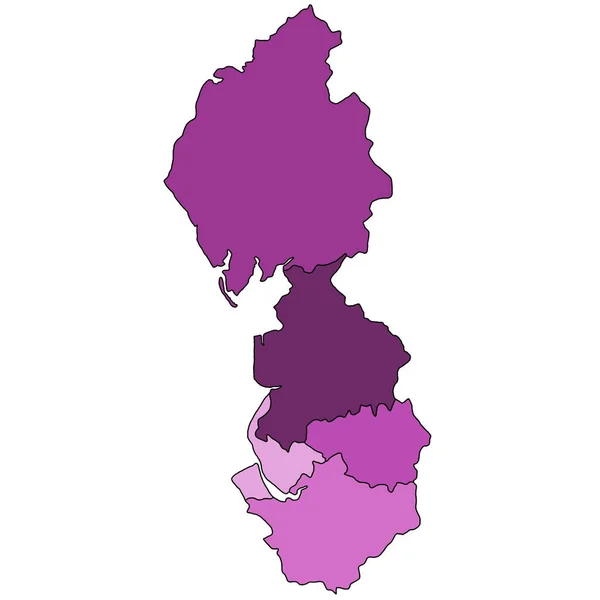 Lila Karta Över Nordvästra England Region England Med Gränser För — Stockfoto