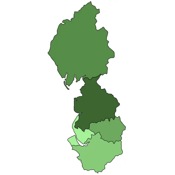Green Map North West England Region England Borders Ceremonial Counties — Stock Photo, Image