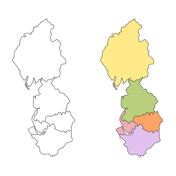 北西イングランド行政マップセット 空白の概要マップ — ストック写真