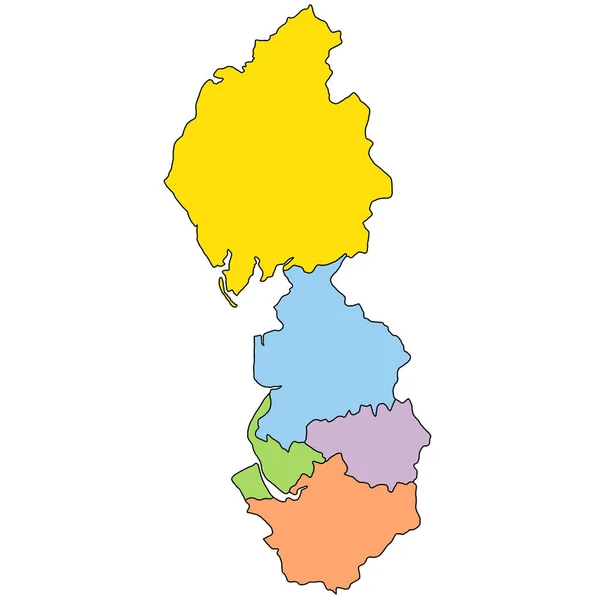 Mappa Colori Del Nord Ovest Dell Inghilterra Una Regione Dell — Foto Stock