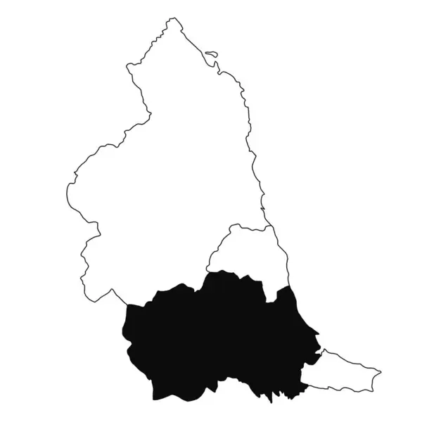 北東イングランドの白地図 北東イングランドの行政マップに黒い色でハイライトされた単一の郡の地図 — ストック写真