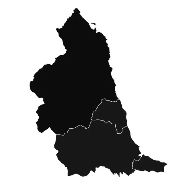 Esboço Mapa Nordeste Inglaterra Uma Região Inglaterra Com Fronteiras Dos — Fotografia de Stock