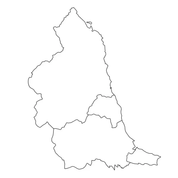 3Dレンダリング 北東イングランドの高品質の概要マップは 儀式の郡の境界を持つイングランドの地域です — ストック写真
