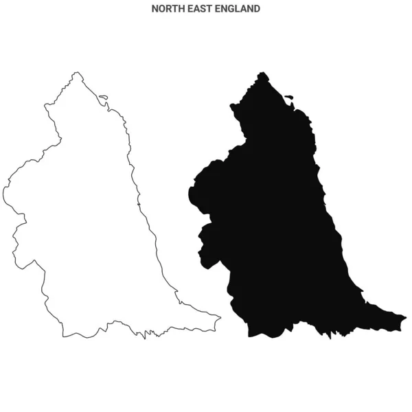Sada Administrativních Map Severovýchodní Anglie Prázdný Obrys — Stock fotografie