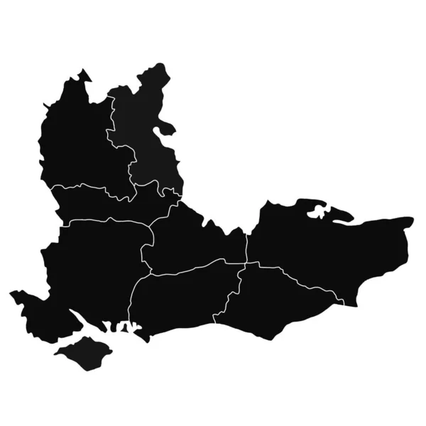 Hochwertige Umrisskarte Von Südostengland Ist Eine Region Englands Mit Grenzen — Stockfoto