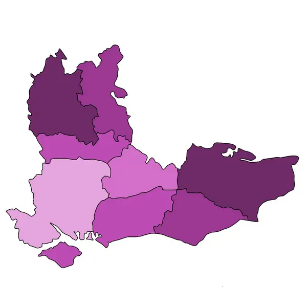 Mapa Roxo Alta Qualidade Sudeste Inglaterra Uma Região Inglaterra Com — Fotografia de Stock