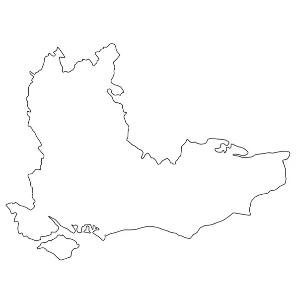 Rendering High Quality Outline Map South East England Region England — Stock Photo, Image